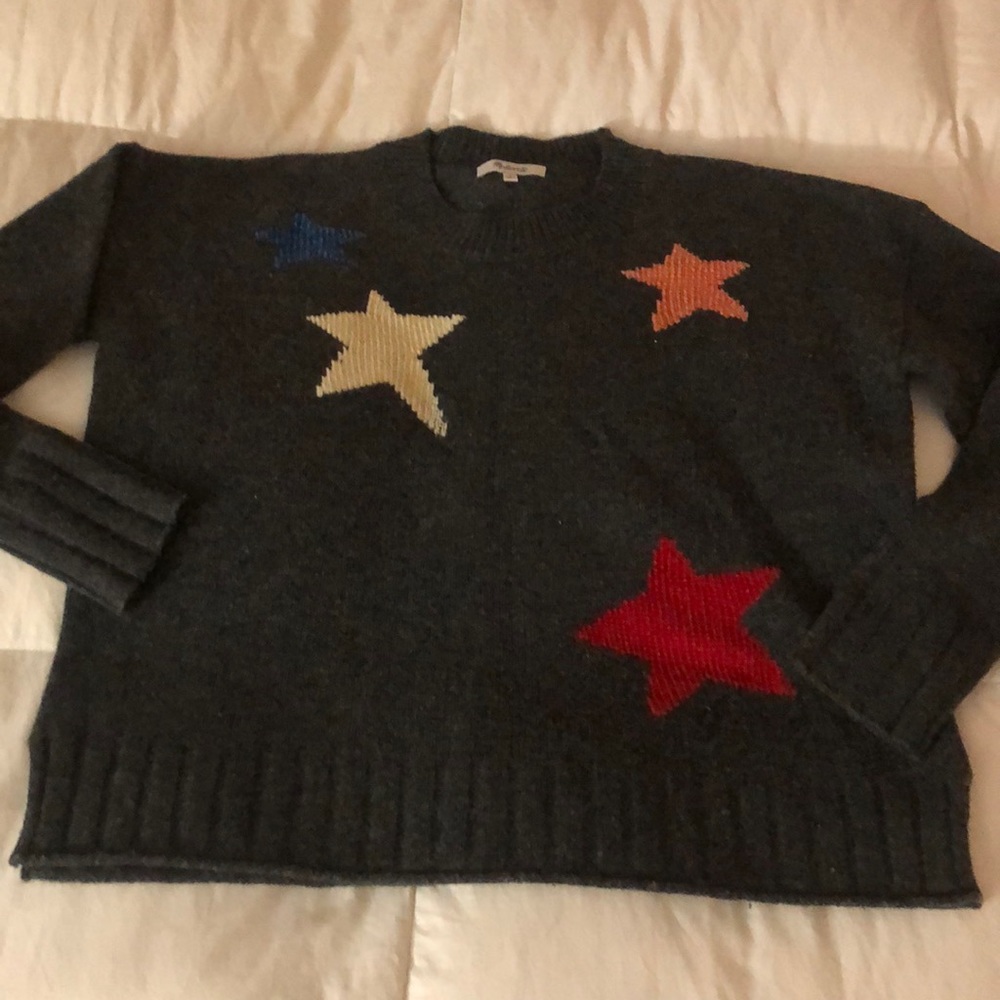 Madewell Gray Sweater with Star Accents